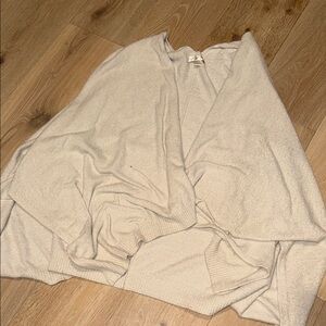 Barefoot Dreams Cream Women's Poncho Blanket Cardigan